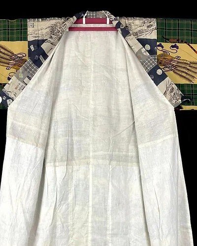 Silk On Silk, Old Nagajuban, Circa 1950, Japan, Tsumugi, Silk Pongee-photo-1