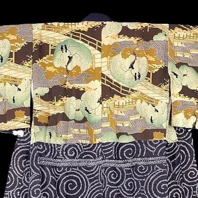 Silk On Silk, Old Nagajuban, Circa 1950, Japan, Tsumugi, Silk Pongee-photo-3