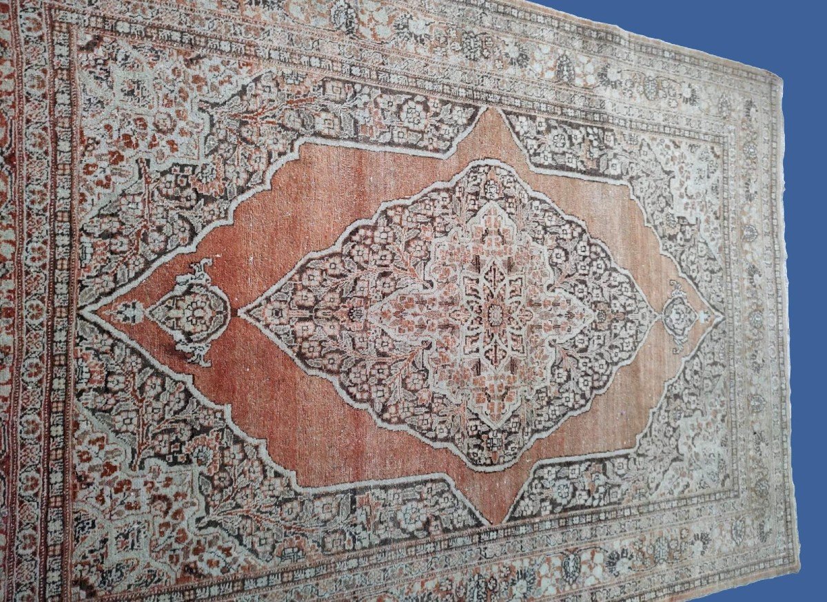 Tapis Tabriz ancien dit Hadji Jalili, 133 x 200 cm, laine nouée main vers 1880, Iran, حاجي جليل-photo-2