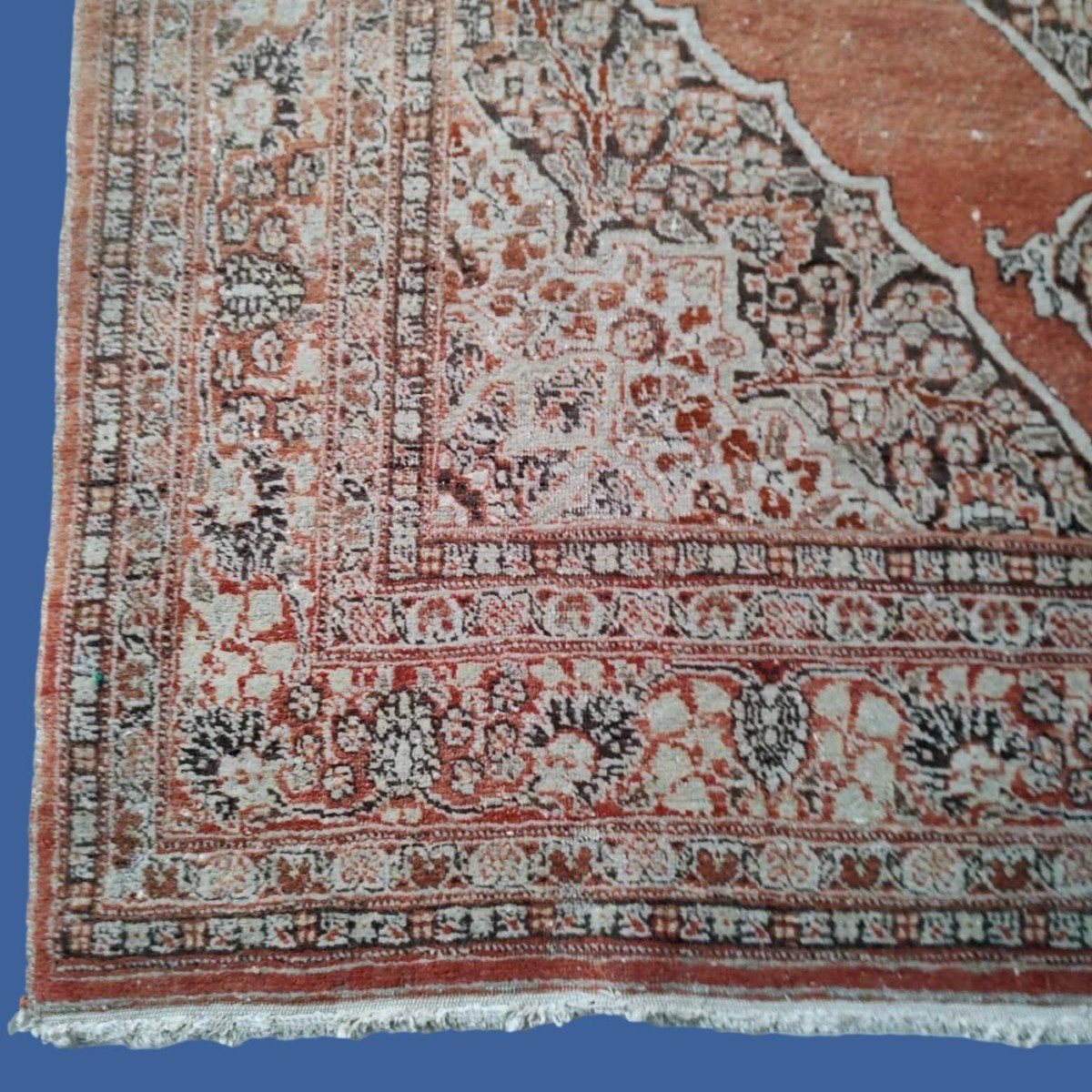 Tapis Tabriz ancien dit Hadji Jalili, 133 x 200 cm, laine nouée main vers 1880, Iran, حاجي جليل-photo-4