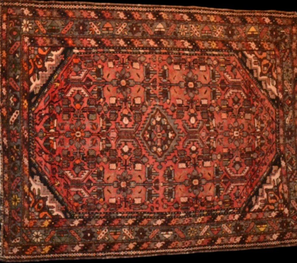 Tapis Hamadan ancien, 160 cm x 204 cm, laine mélangée nouée main, Iran, vers 1930-1950-photo-2