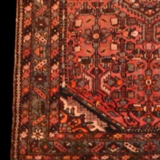 Tapis Hamadan ancien, 160 cm x 204 cm, laine mélangée nouée main, Iran, vers 1930-1950-photo-4