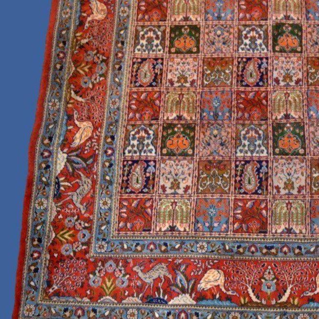 Tabriz Rug Called "four Seasons" 198 X 292 Cm, Hand-knotted Wool In Iran Circa 1980, Perfect-photo-2