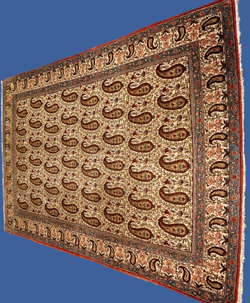 Gouhm Rug, Botehs Decor, 135 X 210 Cm, Hand-knotted Wool, Iran Circa 1960-1970, Very Good Condition-photo-4