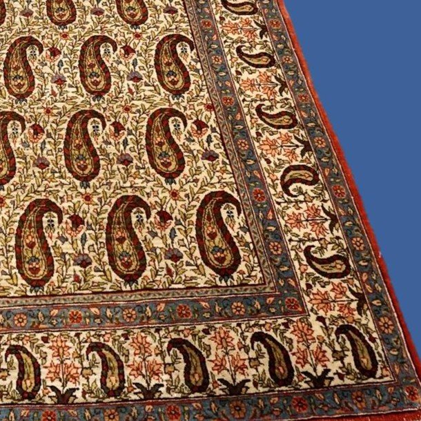 Gouhm Rug, Botehs Decor, 135 X 210 Cm, Hand-knotted Wool, Iran Circa 1960-1970, Very Good Condition-photo-5