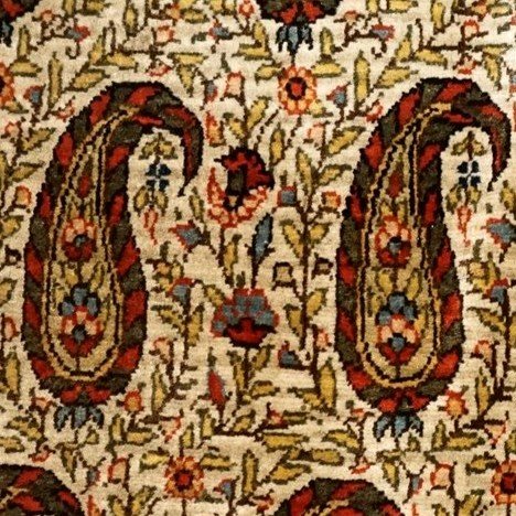 Gouhm Rug, Botehs Decor, 135 X 210 Cm, Hand-knotted Wool, Iran Circa 1960-1970, Very Good Condition-photo-6