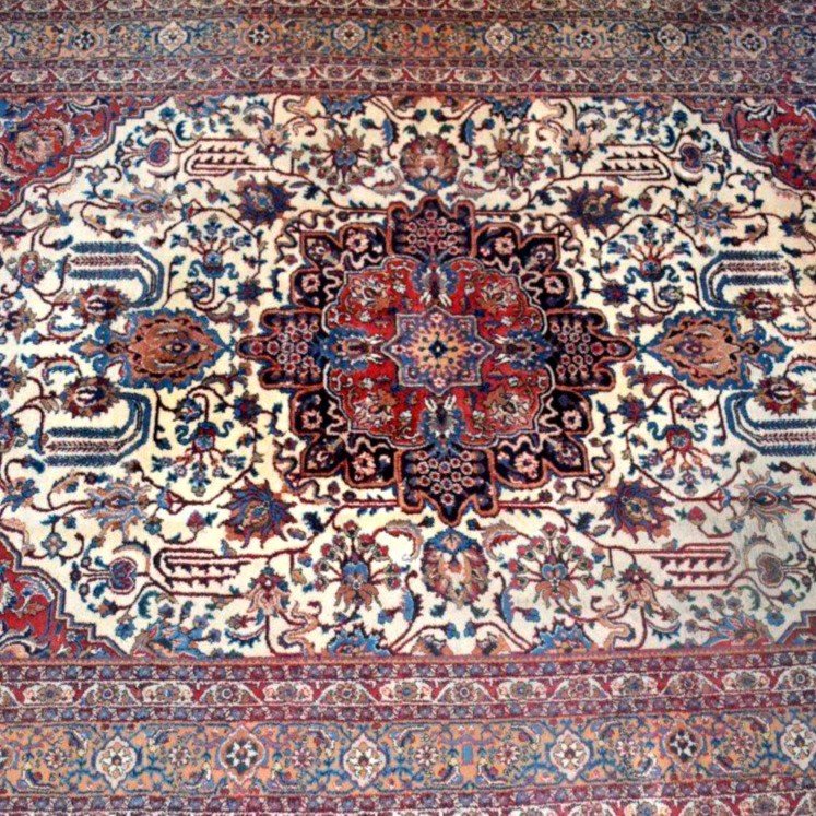 Macchad Rug, Persian, 262 X 390 Cm, Hand-knotted Kork Wool, 1980, Iran, Very Good Used Condition-photo-1