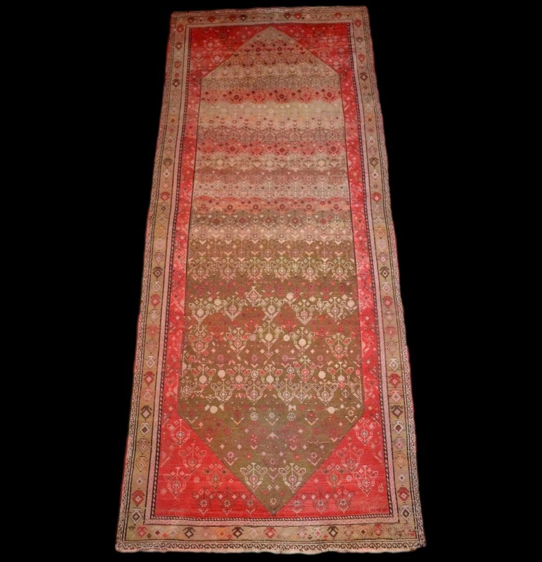 Tapis galerie Kazak ancien, 141 cm x 347 cm, laine / laine, signé, daté de 1932, rare modèle-photo-2