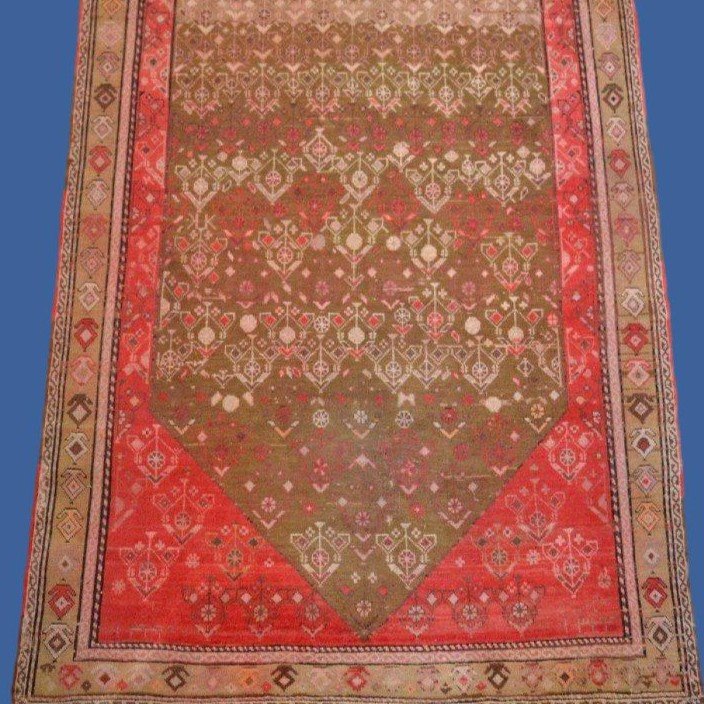 Tapis galerie Kazak ancien, 141 cm x 347 cm, laine / laine, signé, daté de 1932, rare modèle-photo-4