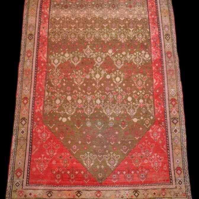 Tapis galerie Kazak ancien, 141 cm x 347 cm, laine / laine, signé, daté de 1932, rare modèle