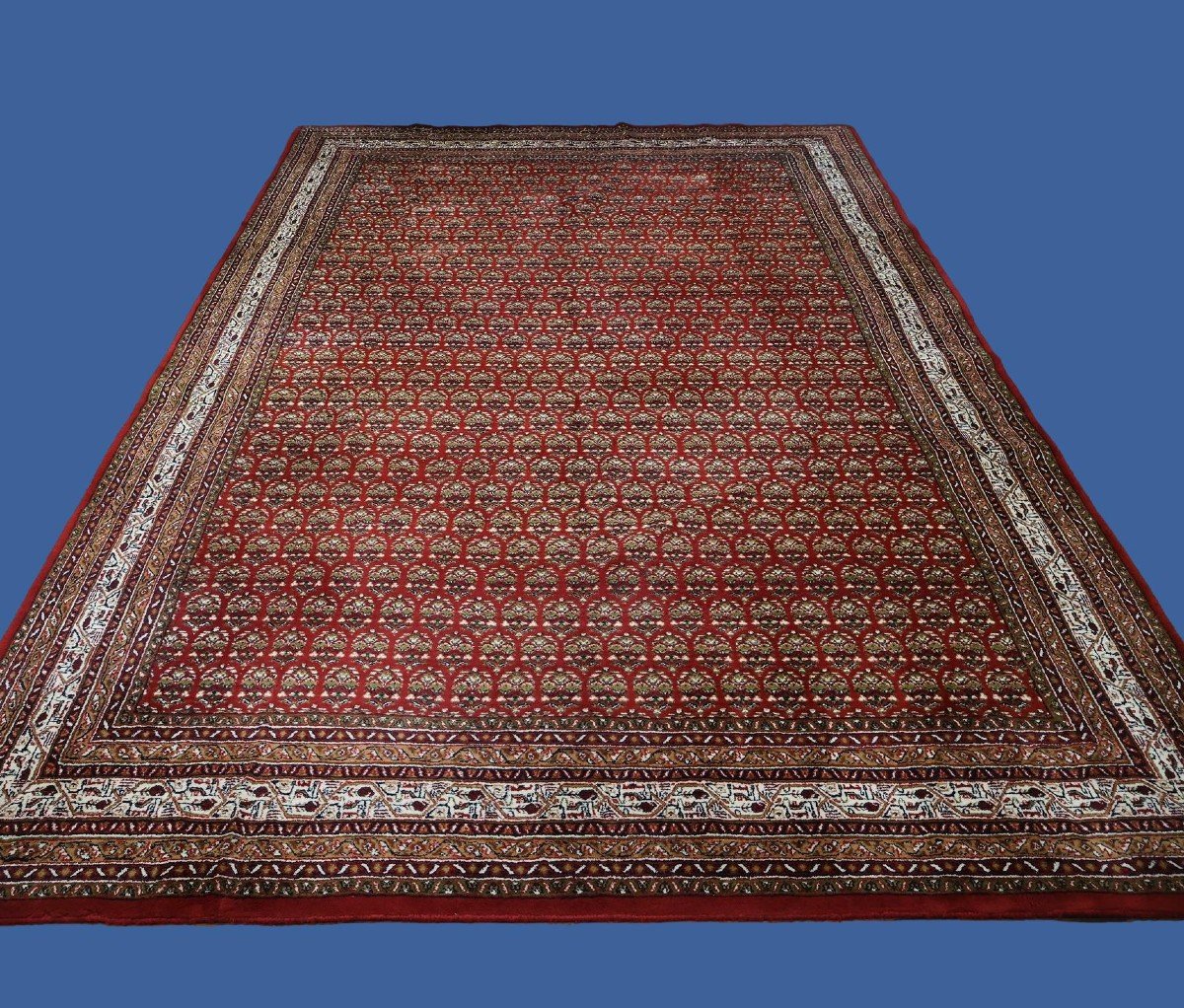 Sarough Mir Rug, 232 Cm X 353 Cm, Hand-knotted Kork Wool In Iran Circa 1970, In Very Good Condition-photo-8