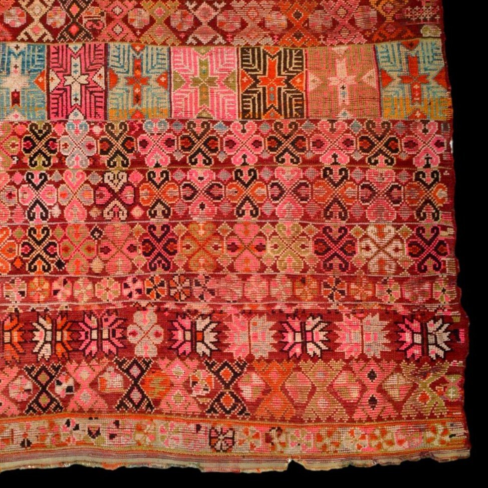 Old Oulad Bousbaa Rug From Chennana, 176 X 242 Cm, Wool On Hand-knotted Wool, Morocco 19th Century-photo-3