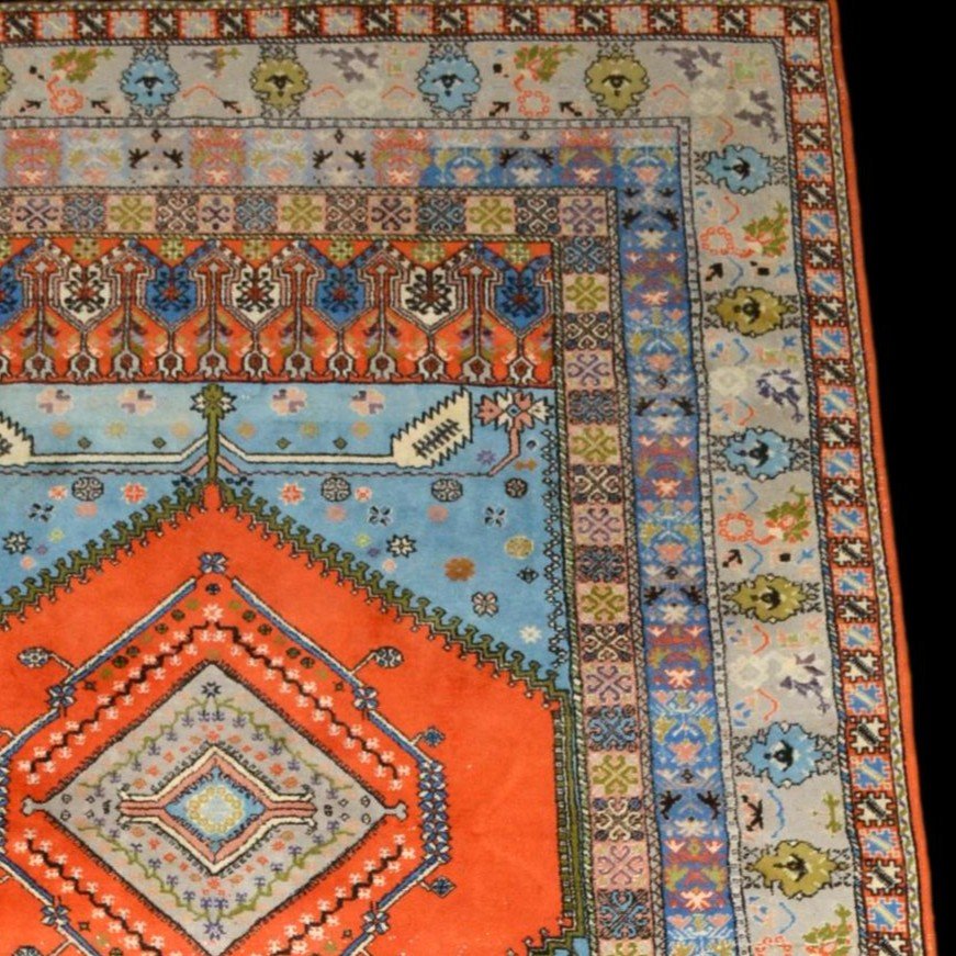 Tapis de Rabat, 200 x 305 cm, laine nouée main au Maroc vers 1960-1970 en très bon état d'usage-photo-1