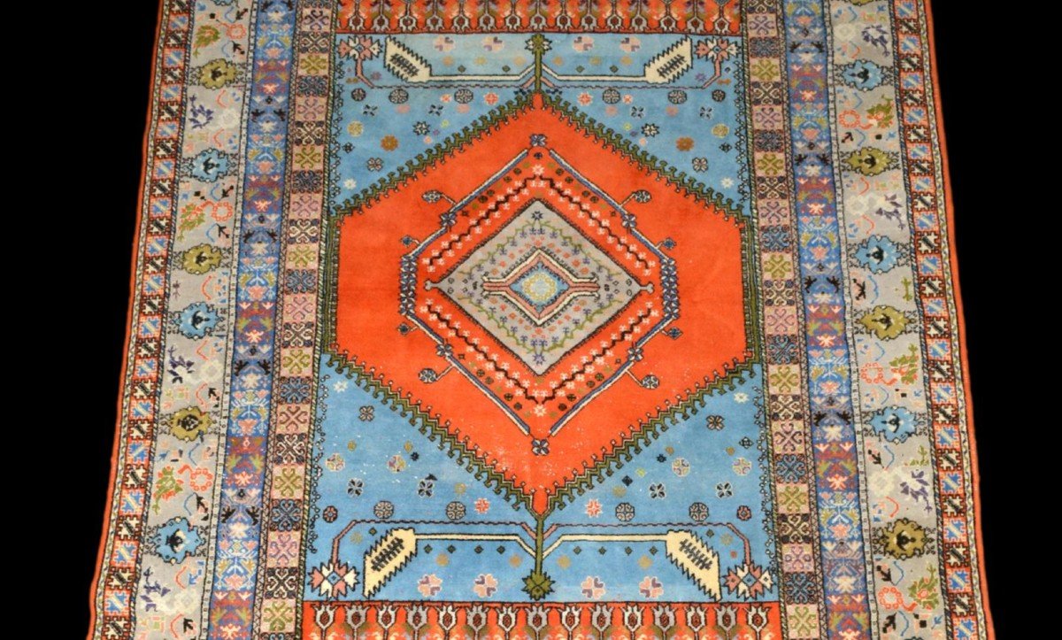 Tapis de Rabat, 200 x 305 cm, laine nouée main au Maroc vers 1960-1970 en très bon état d'usage-photo-2