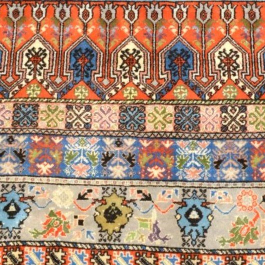 Tapis de Rabat, 200 x 305 cm, laine nouée main au Maroc vers 1960-1970 en très bon état d'usage-photo-6