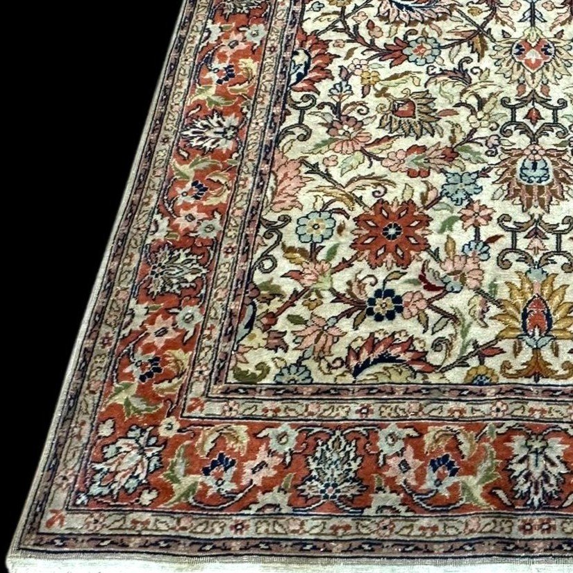 Tapis Tabriz, 120 cm x 192 cm, laine kork nouée main en Iran vers 1970-80 en très bon état-photo-3