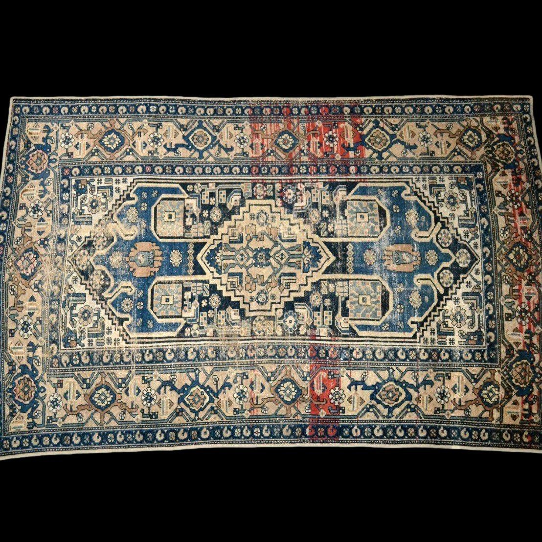 Old Malayer Rug, 137 X 202 Cm, Hand-knotted Wool In Persia, Iran, Early 20th Century-photo-2