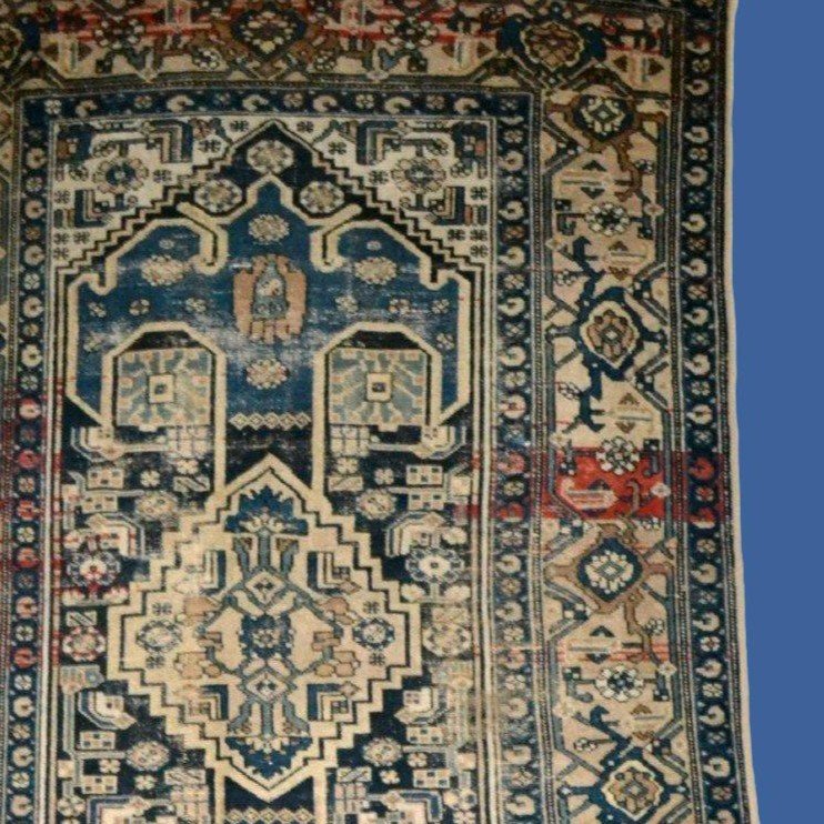 Old Malayer Rug, 137 X 202 Cm, Hand-knotted Wool In Persia, Iran, Early 20th Century-photo-4