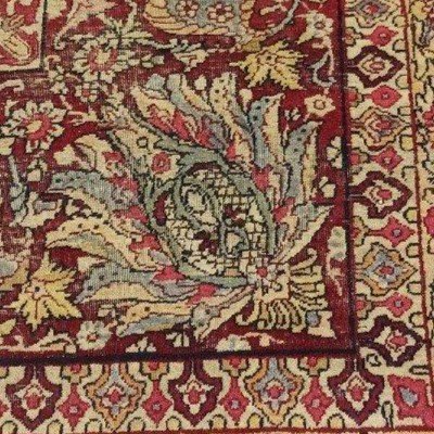 Tapis Kirman ancien, 1880, signé, 355 x 457 cm, laine nouée main, Perse, Iran, de qualité musée-photo-5