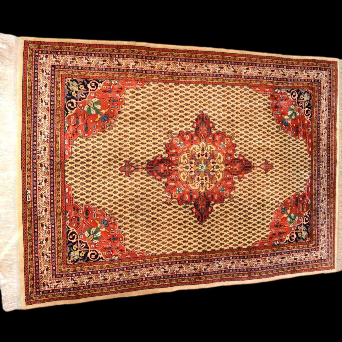 Sarouk Rug Signed, 169 Cm X 247 Cm, Hand-knotted Wool Circa 1980, In Perfect Condition-photo-2