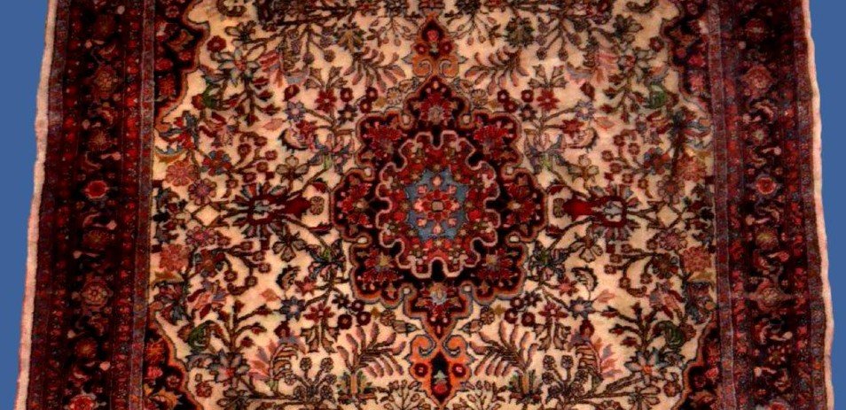 Tapis Bidjar, 147 cm x 218 cm, laine kork nouée main en Iran vers 1960, en très bon état-photo-2