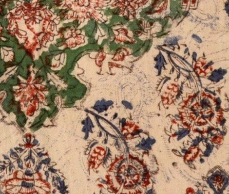 Tissu peint main, Ghalamkar,  212 cm x 254 cm, Iran, Perse vers 1950, parfait état, coton épais-photo-1