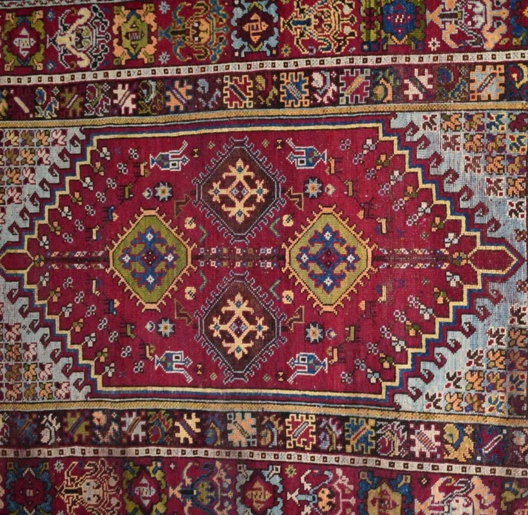 Old Zerbiya Rug, Rabat Rug, 167 Cm X 238 Cm, Hand-knotted Wool In Morocco Late 19th Century-photo-5