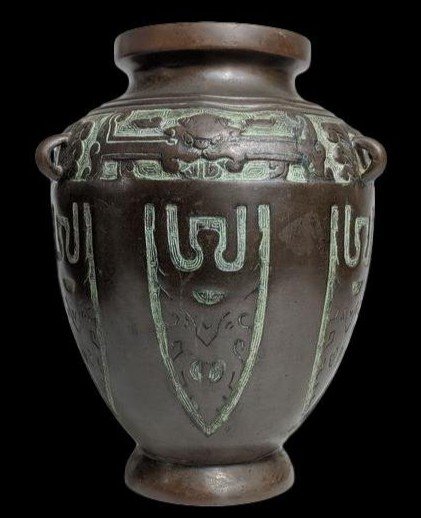 Archaic Style Bronze Vase, Japan, Meiji Period, Late 19th Century, Very Good Condition-photo-5