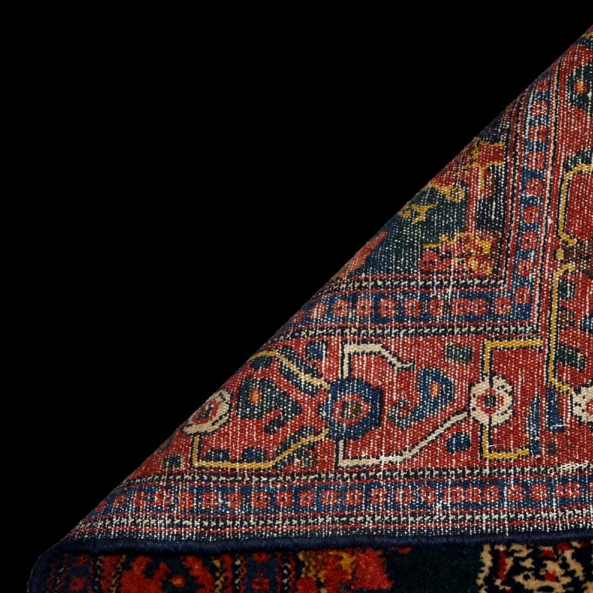 Tapis Senneh ancien, 110 x 152 cm, laine nouée main, Iran vers 1950, en très bel état d'usage-photo-6