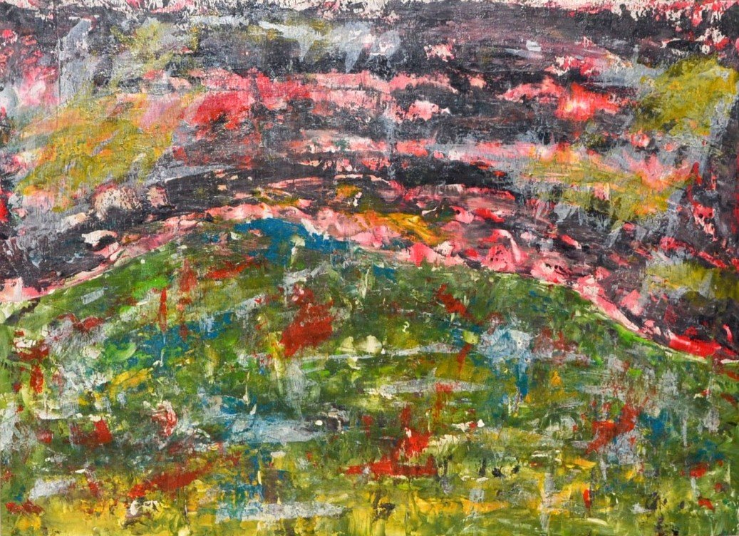 Erwin Steinbach (1964-) "spring" Mixed Technique, Acrylic, Gouache, Oil-photo-2