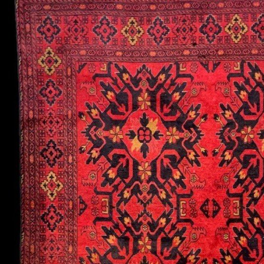 Turkmen Carpet, Central Asia, 198 Cm X 298 Cm, Hand-knotted Wool In Turkmenistan 1970, Perfect-photo-3