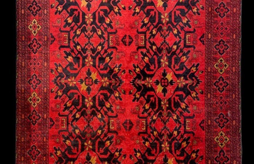 Turkmen Carpet, Central Asia, 198 Cm X 298 Cm, Hand-knotted Wool In Turkmenistan 1970, Perfect-photo-1