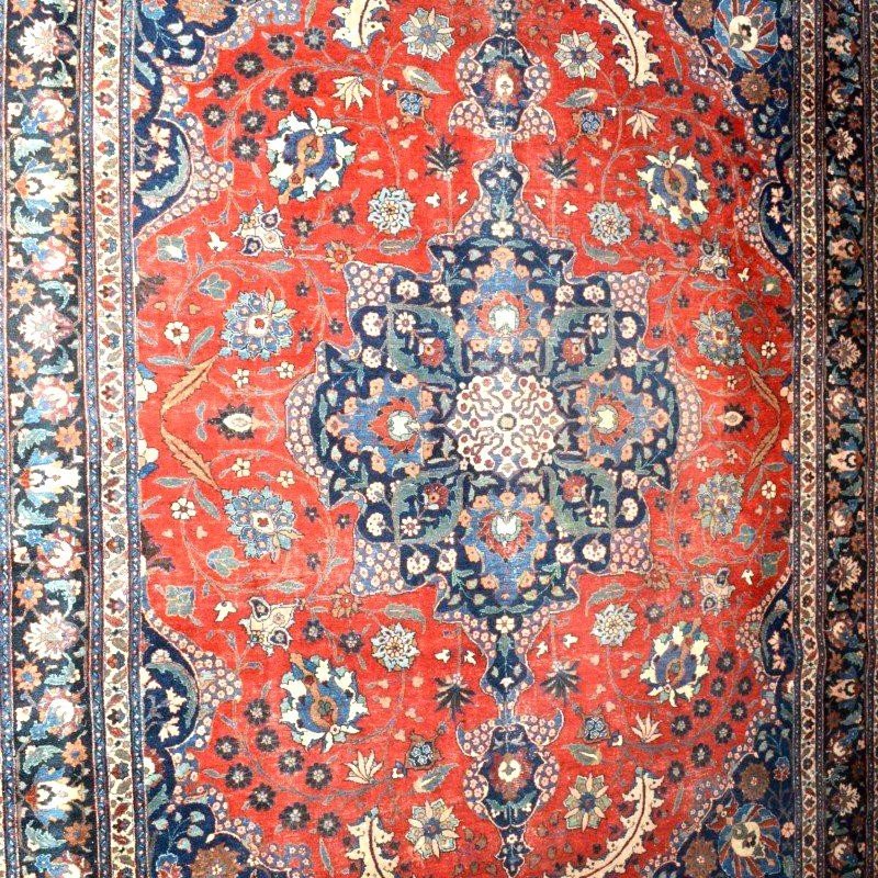 Tabriz ancien, 290 x 373 cm, laine nouée main en Iran, Perse, début du XXème siècle , 1900-1930-photo-3