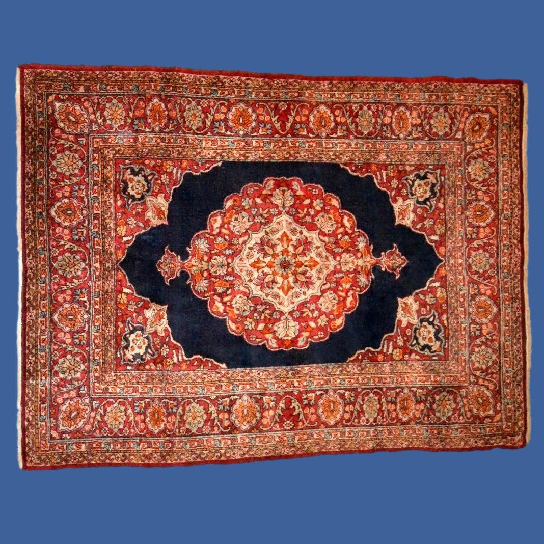 Sarouk Ferahan ancien, 140 x 190 cm, laine kork nouée main, Perse, région d'Arak, Kadjar, XIXèm-photo-4