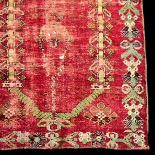 Kirsehir-medjidi Rug, 102 X 158 Cm, Ottoman Art, Hand-knotted Wool On Wool, Mid-19th Century-photo-3