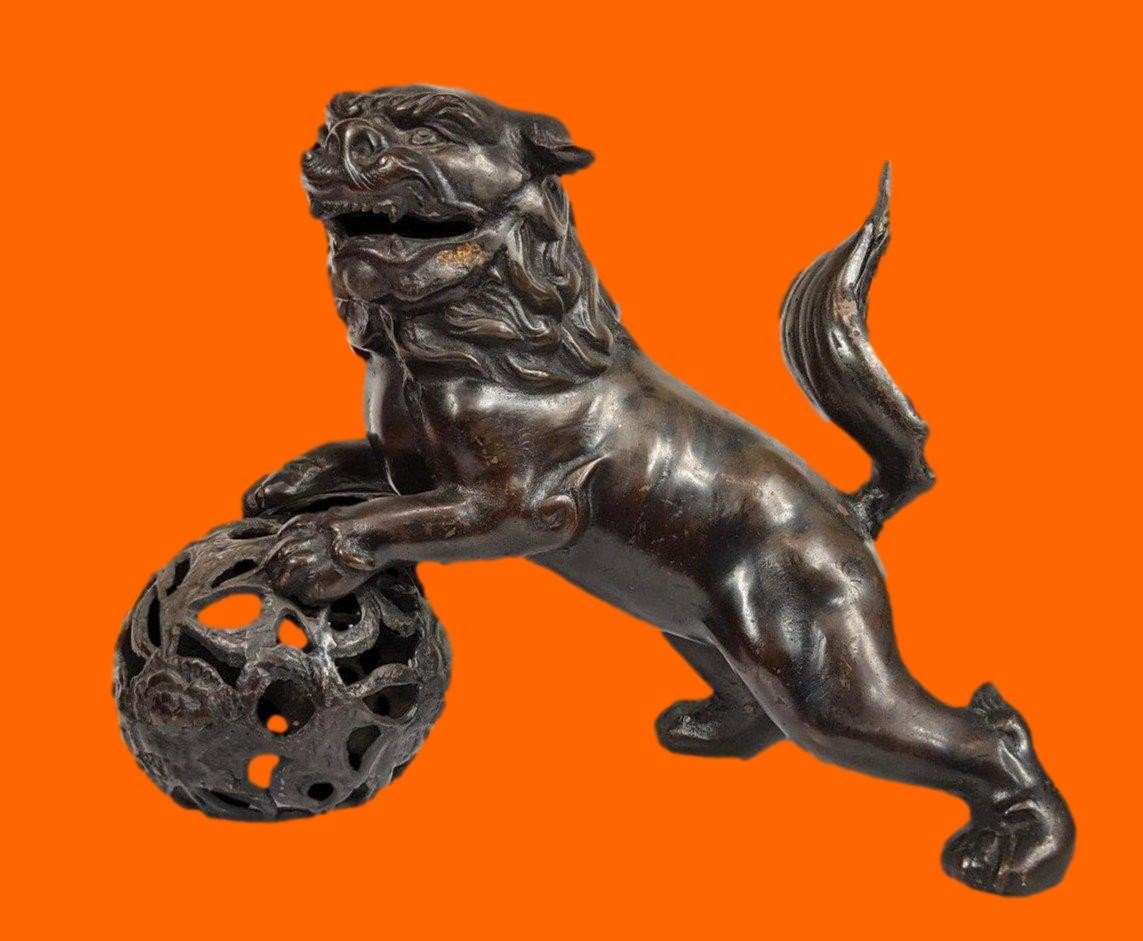 Théière en bronze signée à décors de dragons, origine, Chine de la fin du XIXème, bel état-photo-6