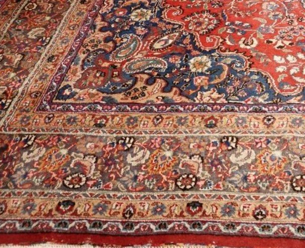 Tapis Macchad, 281 cm x 385 cm, laine nouée main en Iran vers 1970-1980, très bel état d'usage-photo-6