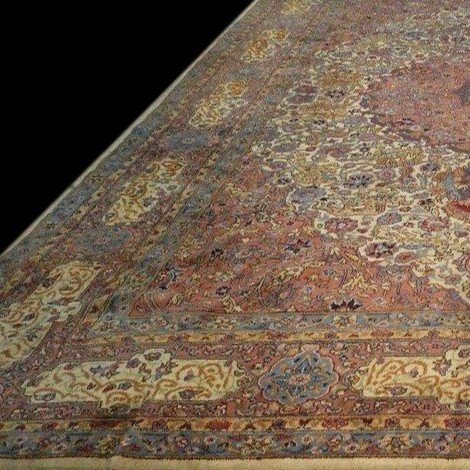 Tapis Tabriz, 288 cm x 392 cm, laine nouée main en Arménie vers 1950, très bel état-photo-2