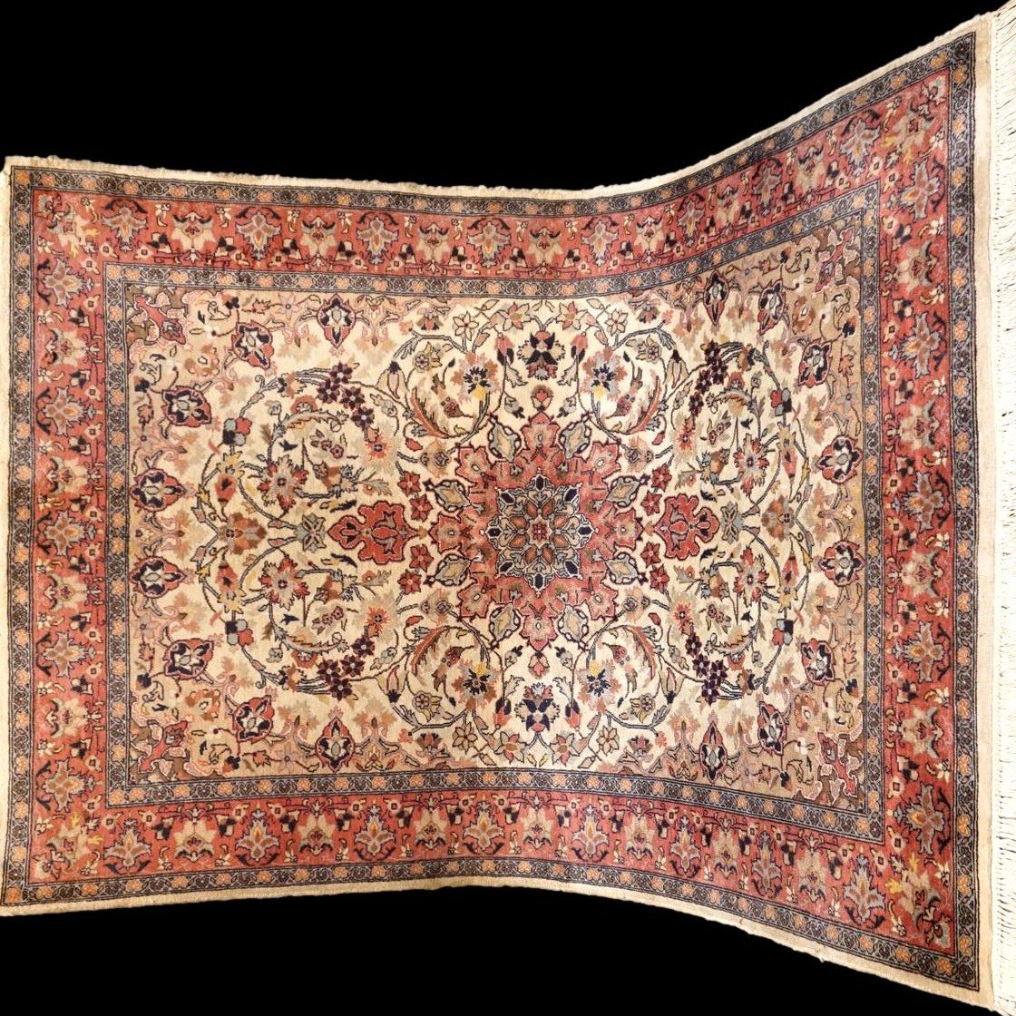 Tapis Gohm Indo-perse, 128 cm x 195 cm, laine nouée main vers 1980, très bel état d'usage-photo-3