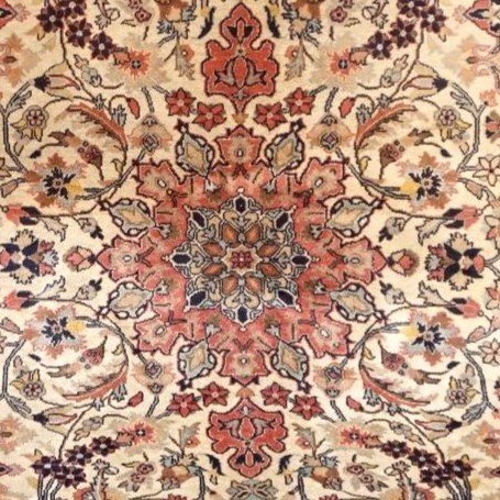 Rug  Gohm Indo-persian, 128 Cm X 195 Cm, Hand-knotted Wool Circa 1980, Very Good Used Condition-photo-6