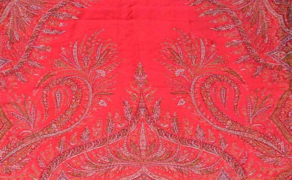 French Cashmere, 145 Cm X 155 Cm, Wool Woven Circa 1860-1880, Paris Or Lyon, France-photo-7