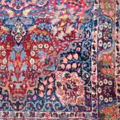 Floral Kirman Rug, 118 X 202 Cm, Hand-knotted Wool In Persia, Iran, Kadjar Dynasty, 19th Century-photo-5