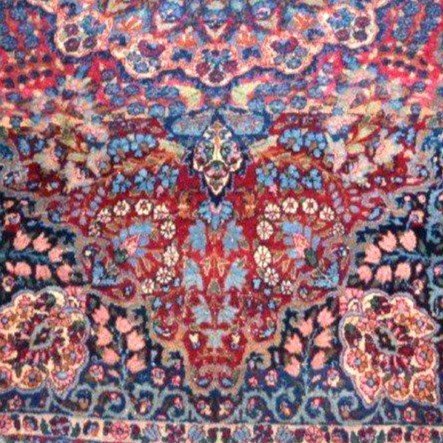 Floral Kirman Rug, 118 X 202 Cm, Hand-knotted Wool In Persia, Iran, Kadjar Dynasty, 19th Century-photo-6