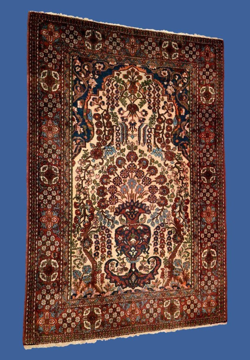 Tapis Téhéran ancien, 138 cm x 206 cm, laine nouée main en Iran, début du XXème, 1920-1930-photo-3