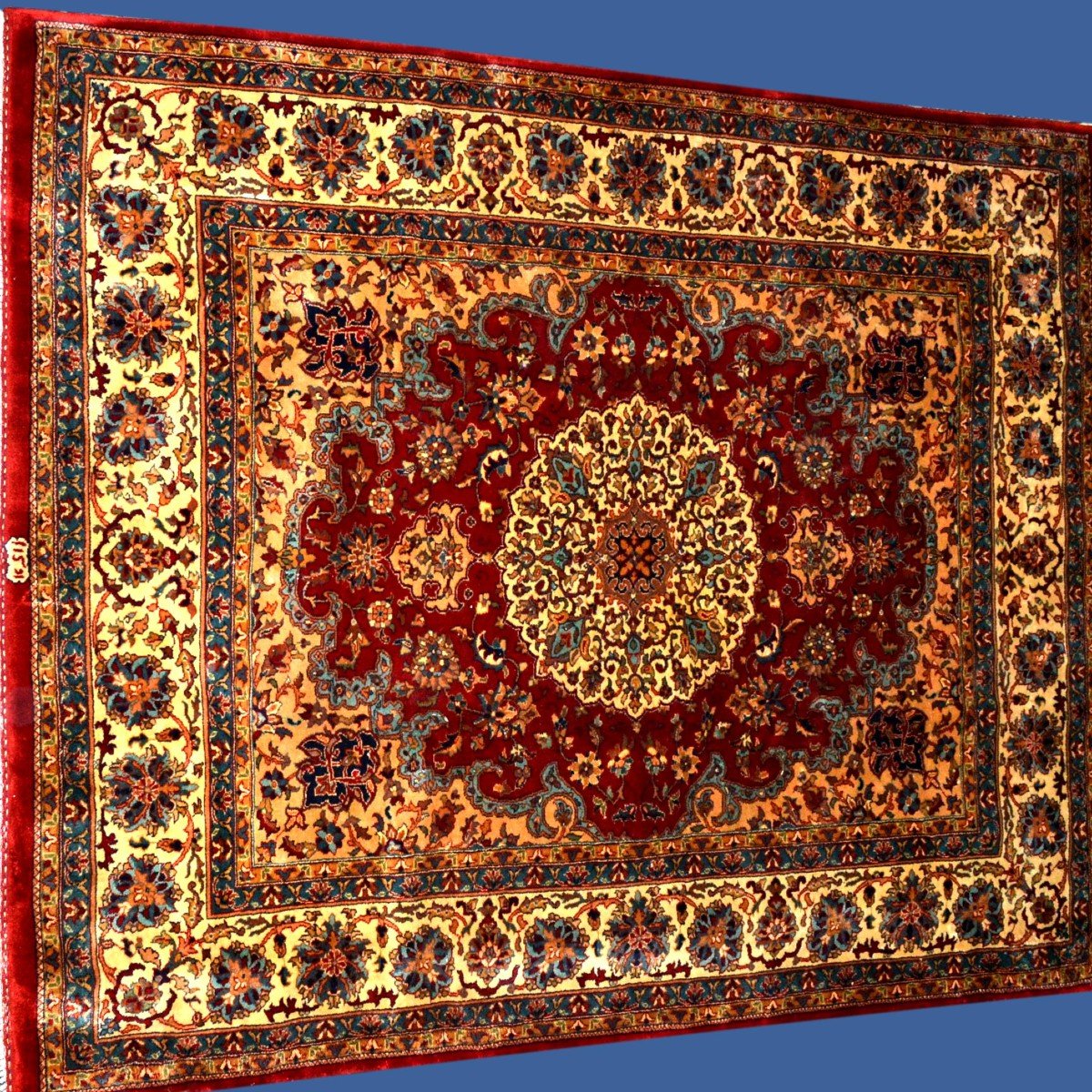 Signed Tabriz Rug, 200 X 250 Cm, Hand-knotted Kork Wool In Iran Circa 1970-1980 In Very Good Condition-photo-2