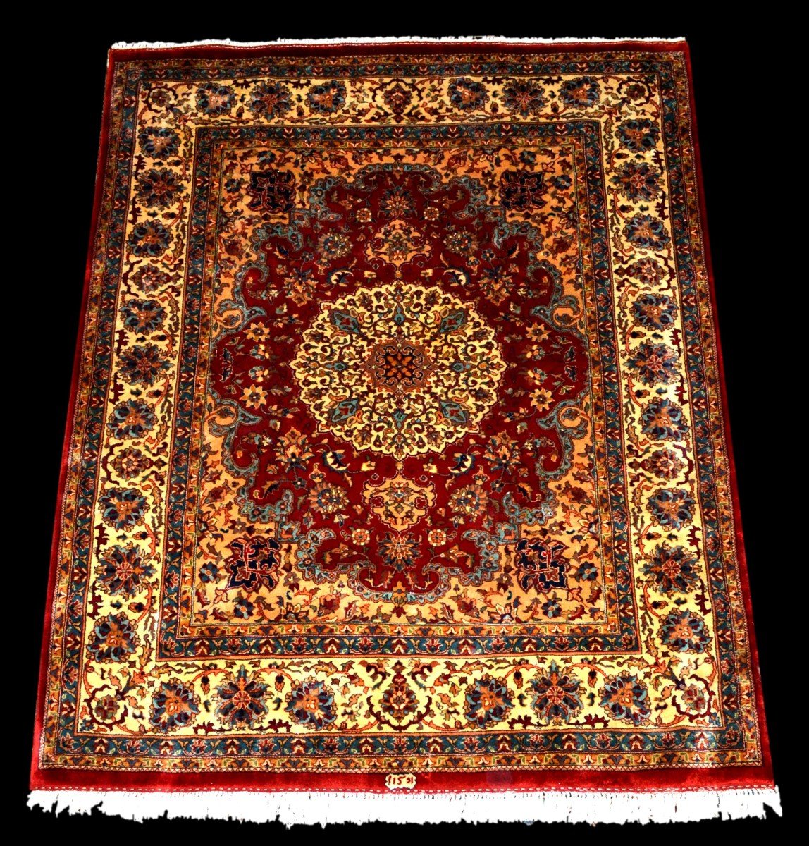 Signed Tabriz Rug, 200 X 250 Cm, Hand-knotted Kork Wool In Iran Circa 1970-1980 In Very Good Condition-photo-7