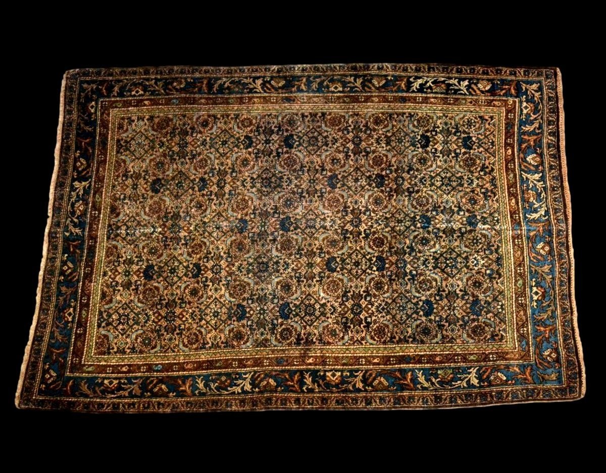 Tapis Bidjar ancien, 134 cm x 196 cm, laine nouée main en Iran, Perse, fin du XIXème siècle-photo-2