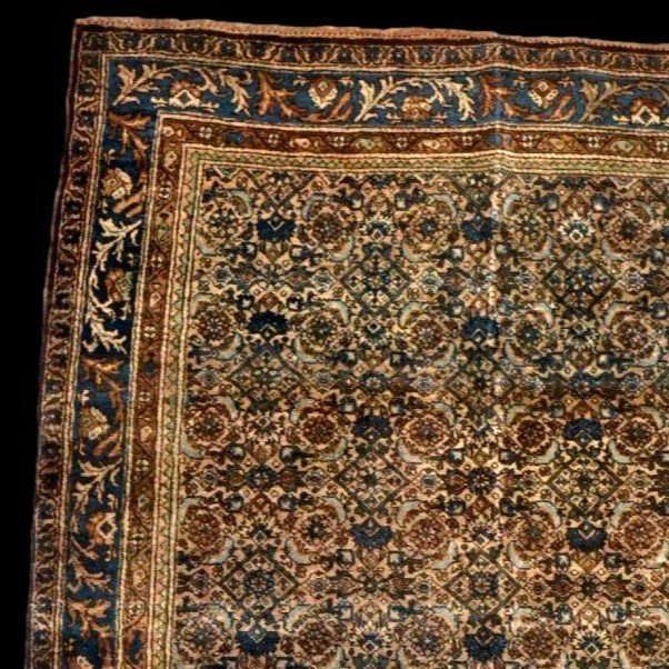 Tapis Bidjar ancien, 134 cm x 196 cm, laine nouée main en Iran, Perse, fin du XIXème siècle-photo-4