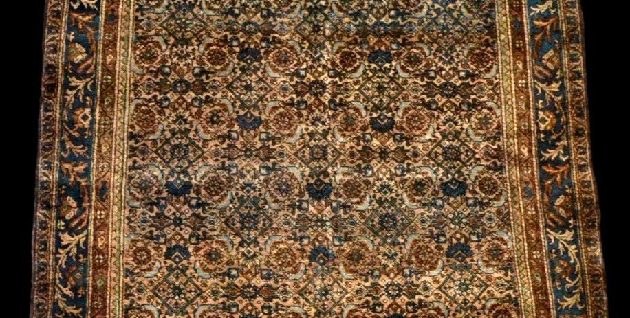 Tapis Bidjar ancien, 134 cm x 196 cm, laine nouée main en Iran, Perse, fin du XIXème siècle-photo-2