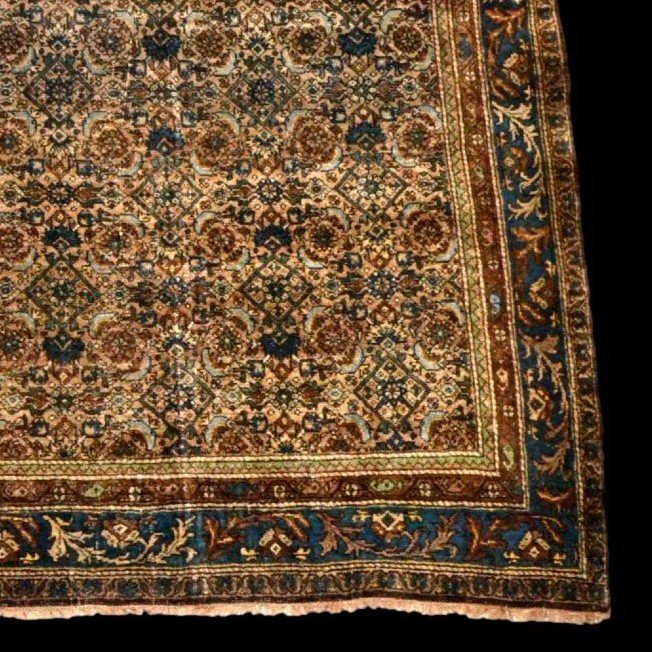 Tapis Bidjar ancien, 134 cm x 196 cm, laine nouée main en Iran, Perse, fin du XIXème siècle-photo-4